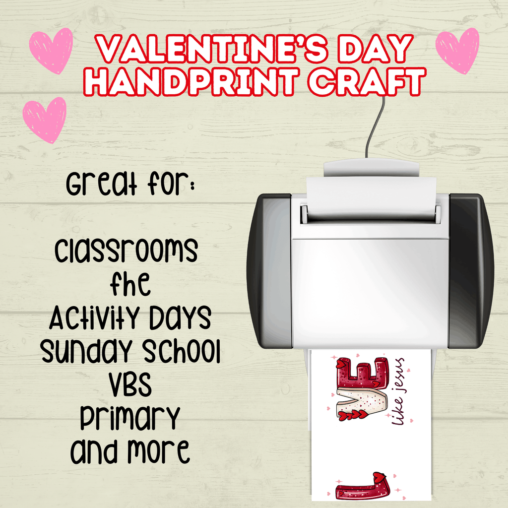 Love Valentine's Day Christian Handprint Craft for Kids, Keepsake Handprint Art, Homeschool Preschool and Kindergarten Activity