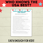 USA Trivia | 4th of July Game | Who Knows the USA Best? | USA Game | Kids Game | Party Game | History Game | 4th of July Trivia | History