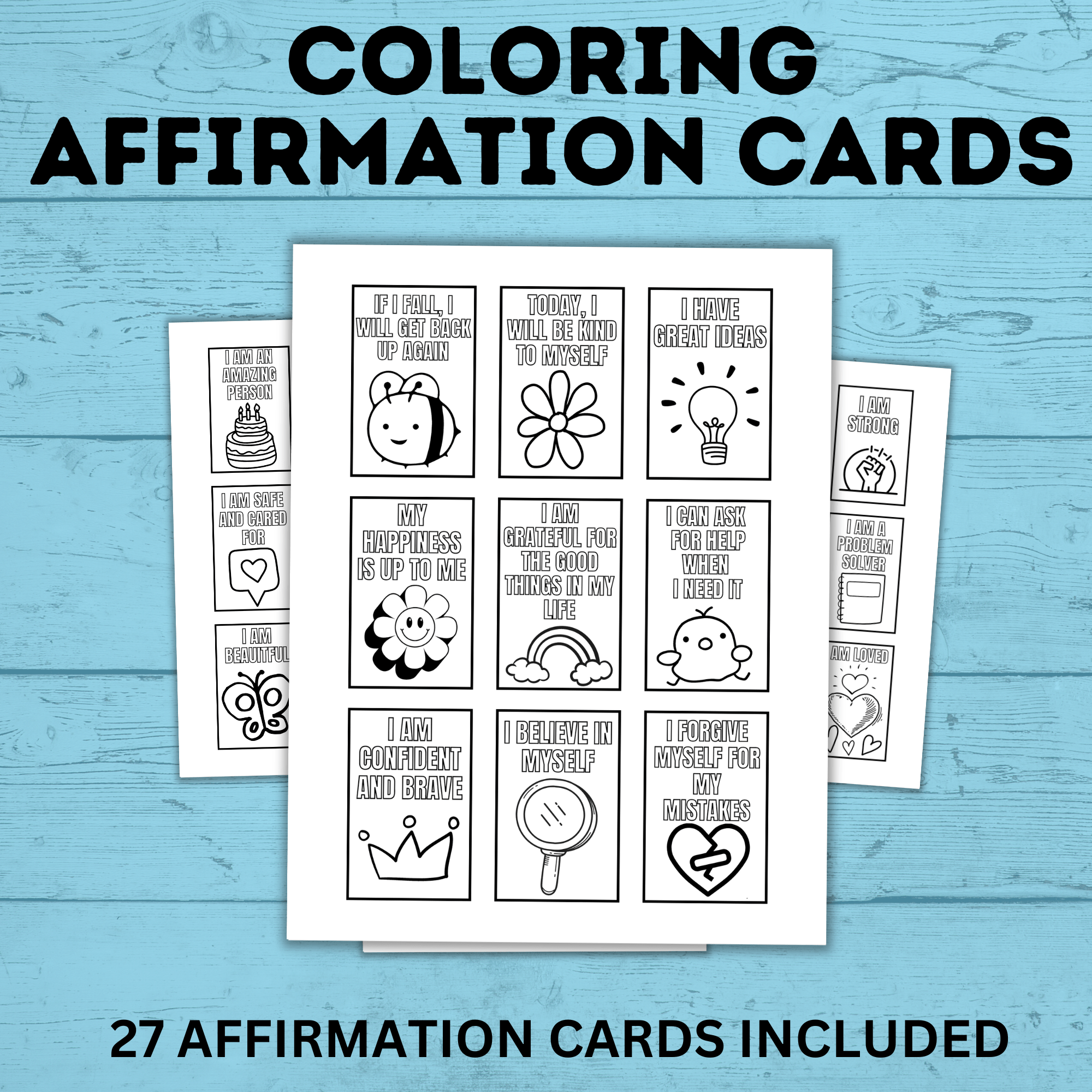 Affirmation Cards for Kids | Coloring Affirmation Cards | Kids Cards | Kids Confidence