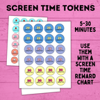Screen Time Rewards | Screen Time Tokens | Screen Time Bucks | Screen Time Chart | Reward Tokens | Reward Coins | Screen Time Coins |