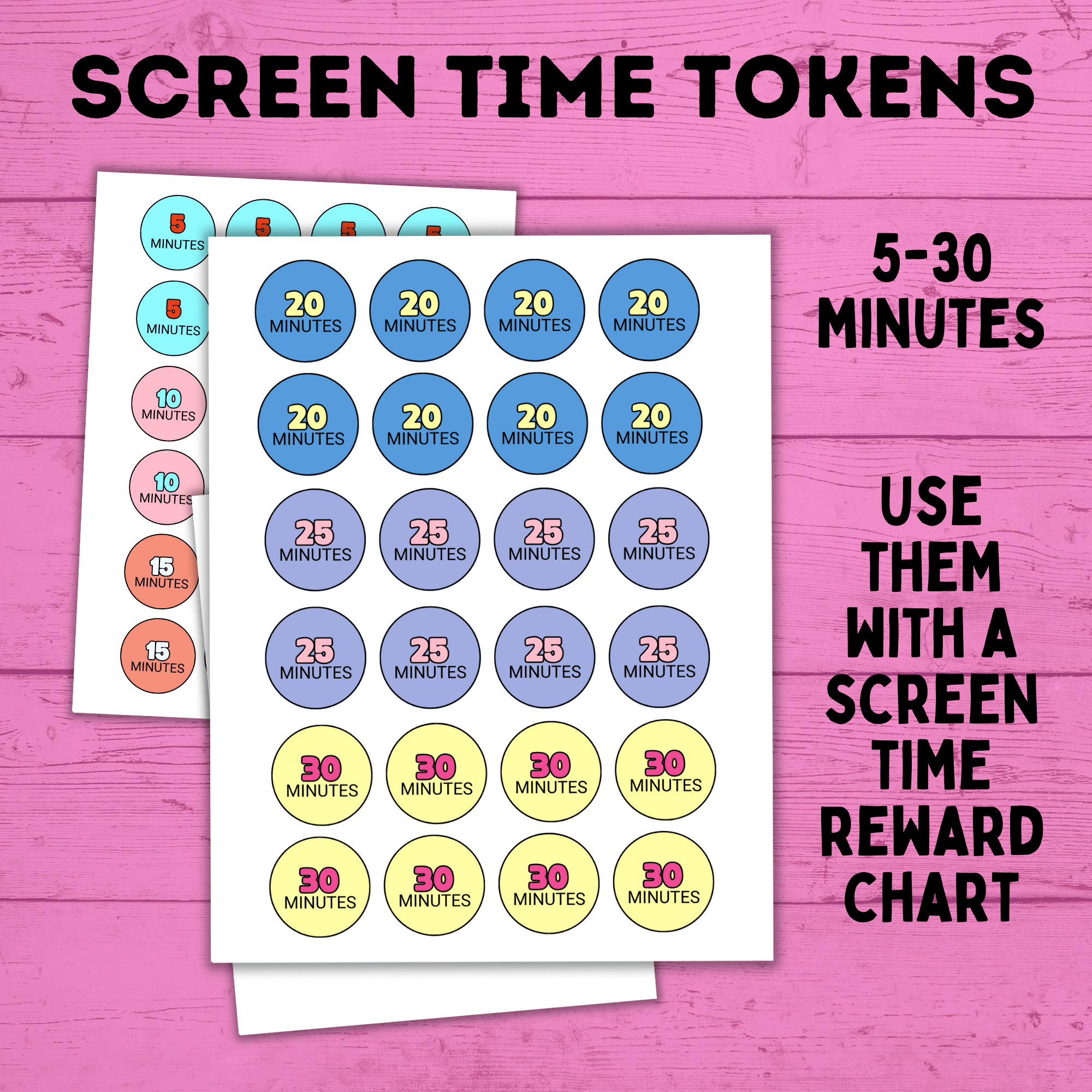 Screen Time Rewards | Screen Time Tokens | Screen Time Bucks | Screen Time Chart | Reward Tokens | Reward Coins | Screen Time Coins |