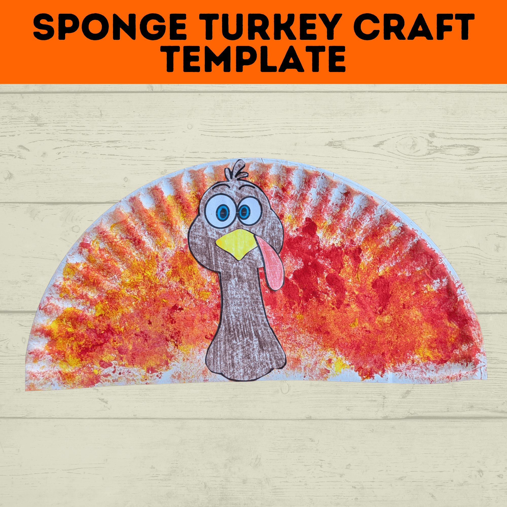 Turkey Craft | Thanksgiving Craft | Sponge Turkey Craft for kids | party Crafts | Classroom Crafts | Thanksgiving Printables | Turkey