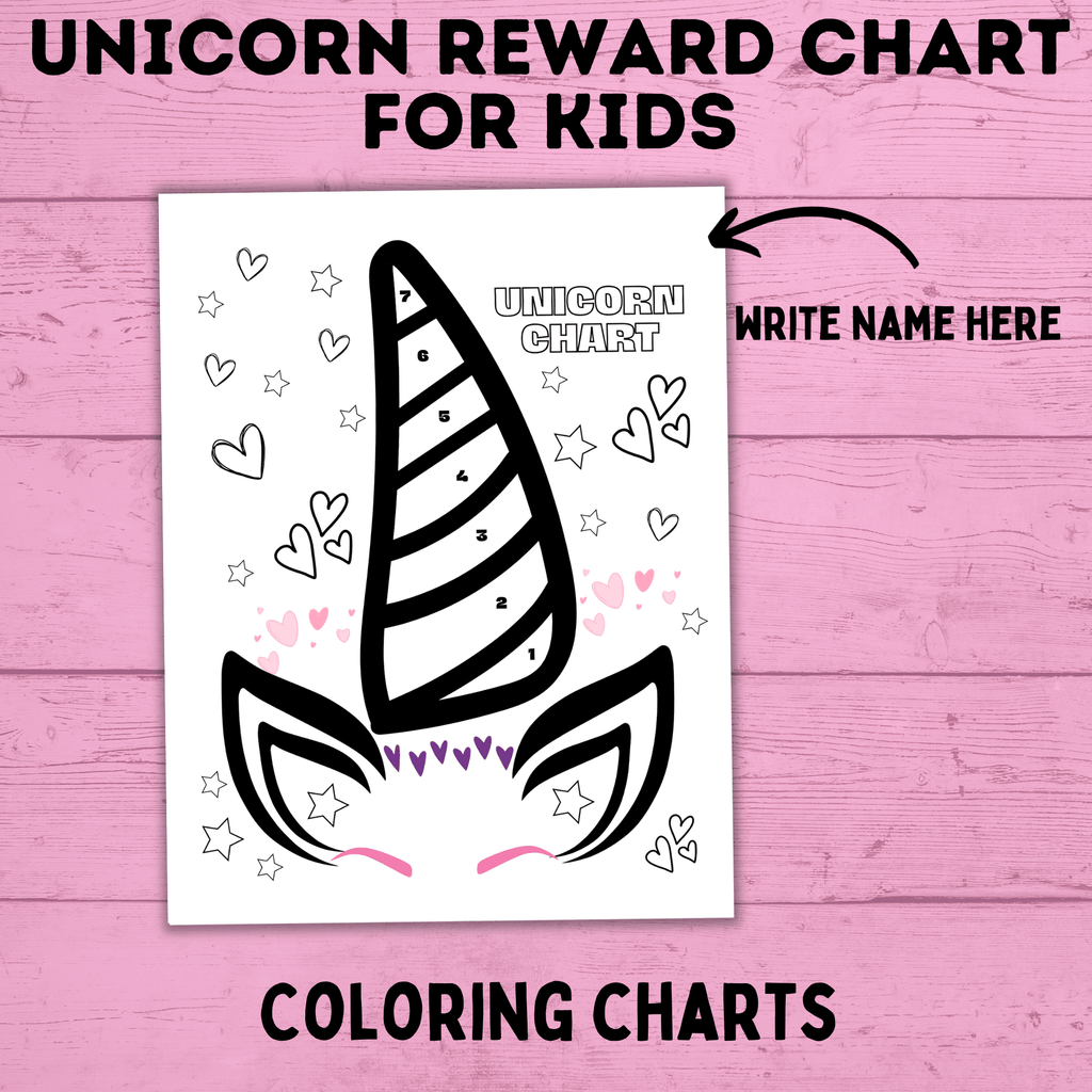 Unicorn Reward Chart for Kids | Sticker Chart for Kids | Toddler Chore Chart