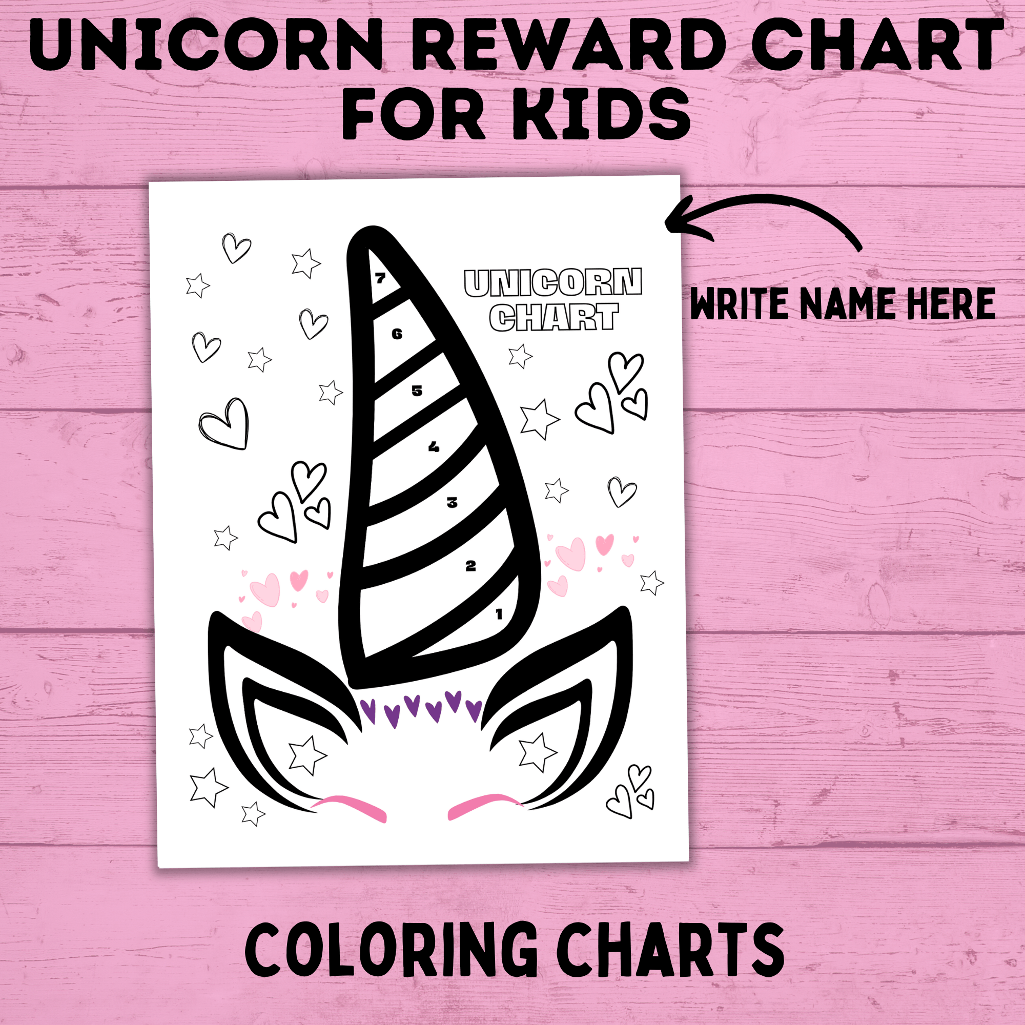 Unicorn Reward Chart for Kids | Sticker Chart for Kids | Toddler Chore Chart