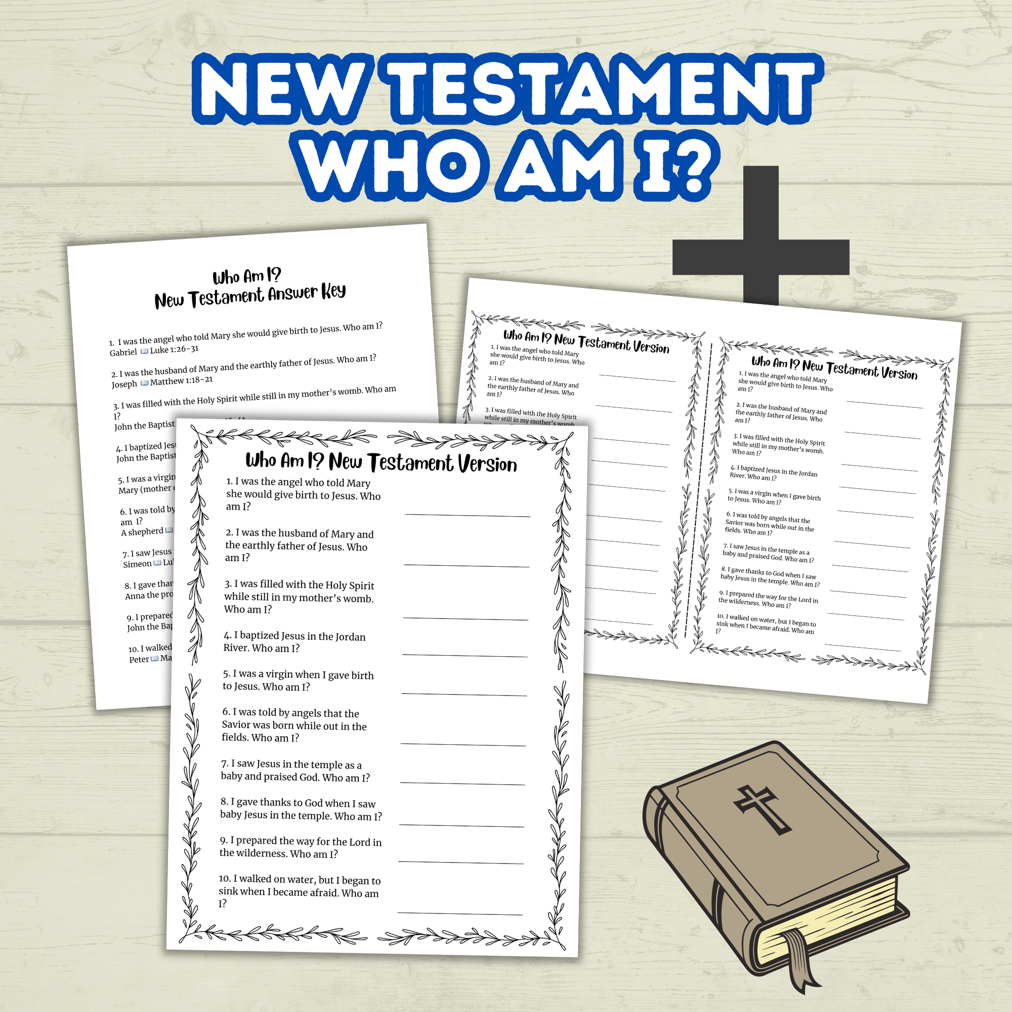 Kids Bible Games, Christian Printables, PDF, Sunday School Digital Download, Children's Ministry, Church New Testament