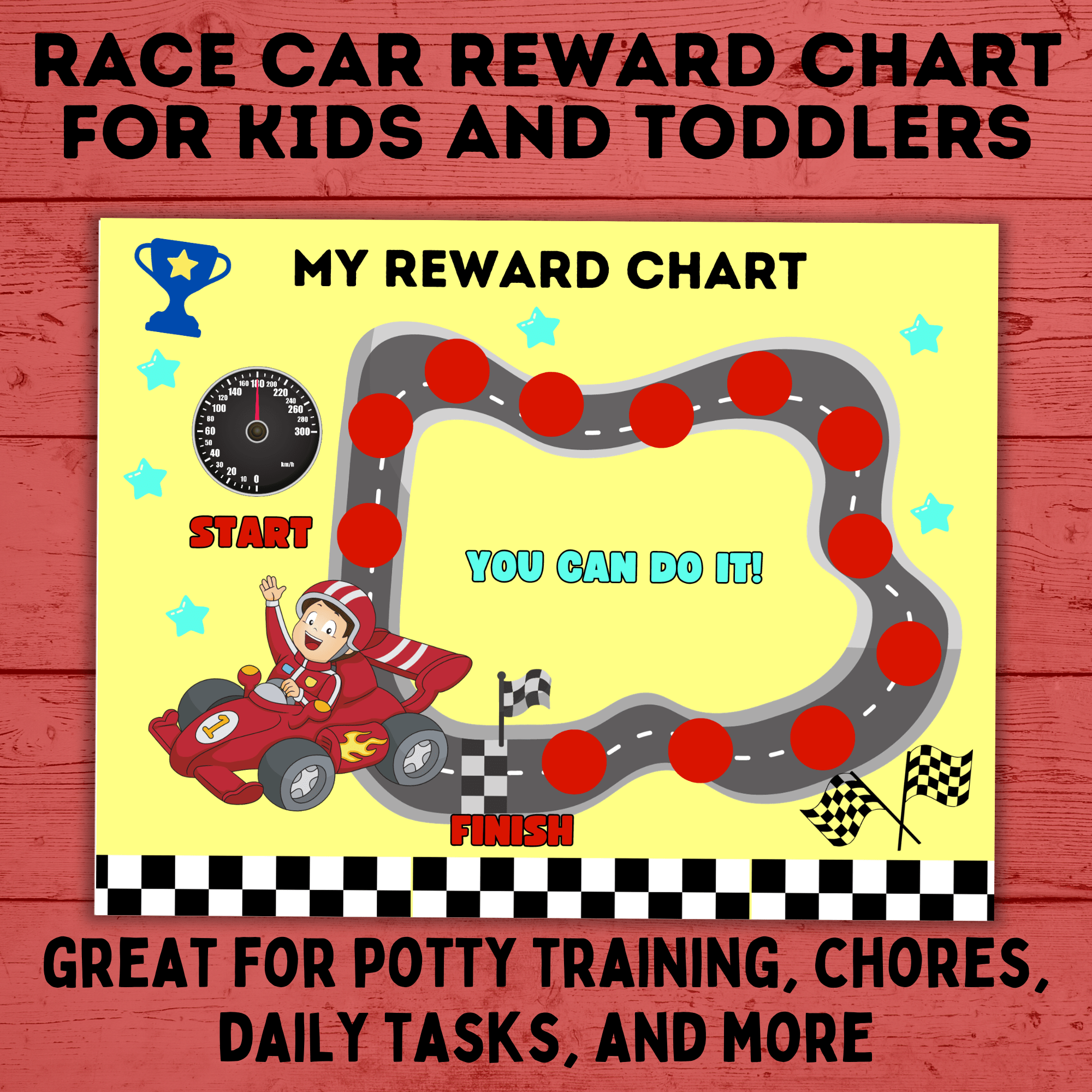 Race car reward chart for kids and toddlers | Chore Chart for kids | Printable race car reward chart | Instant download | Cars reward chart
