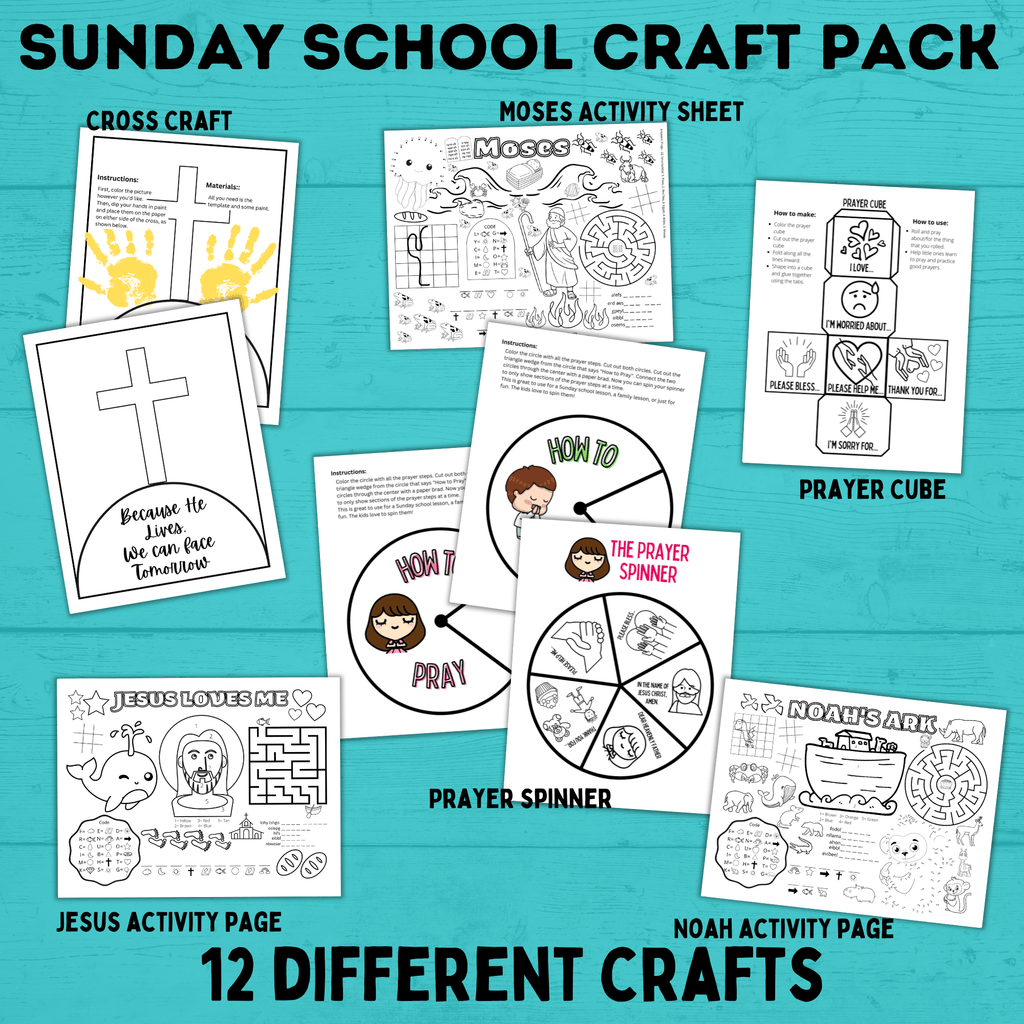 Sunday School Activities | Sunday School Crafts Bundle | Sunday School Lesson | Sunday School Printable | Bible Activities for Kids | VBS |