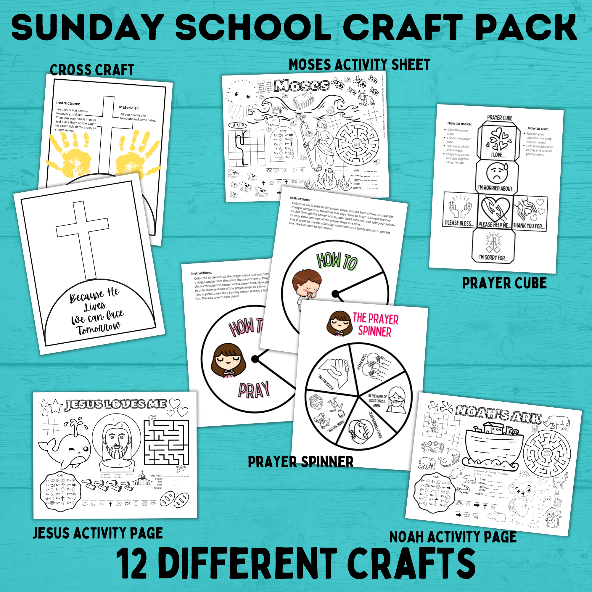 Sunday School Activities | Sunday School Crafts Bundle | Sunday School Lesson | Sunday School Printable | Bible Activities for Kids | VBS |
