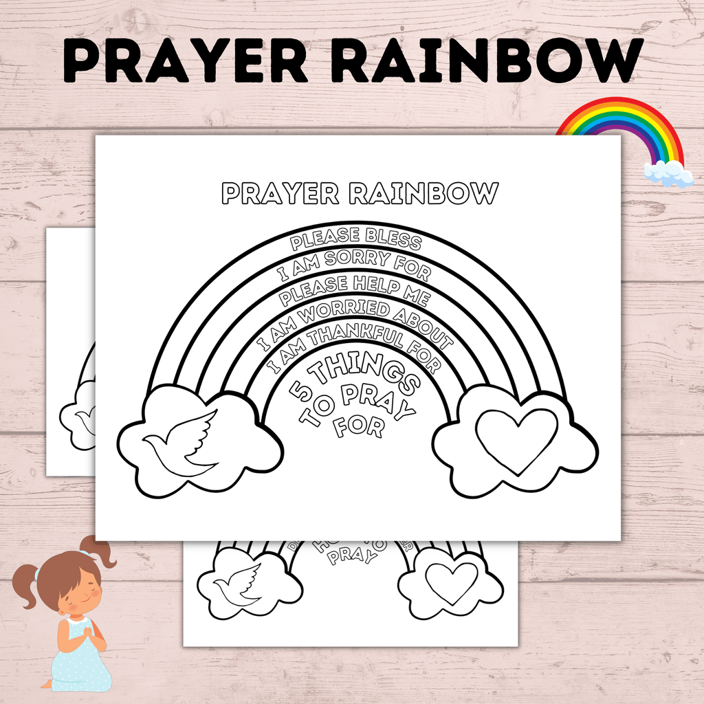 Prayer Rainbow | Prayer Craft | Prayer Activity | Prayer worksheets | Kids prayer activities | Teach Kids to Pray | Sunday School Activity