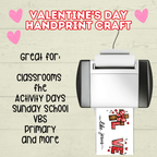 Love Valentine's Day Cross Christian Handprint Craft for Kids, Keepsake Handprint Art, Homeschool Preschool and Kindergarten Activity, DIY