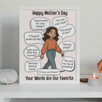 Mother's Day Keepsake Quotes Poster and Card, Personalized Fill in the blank Mom, Funny Gift for Mom, Mother's Day Gift, Grandma Gift Funny