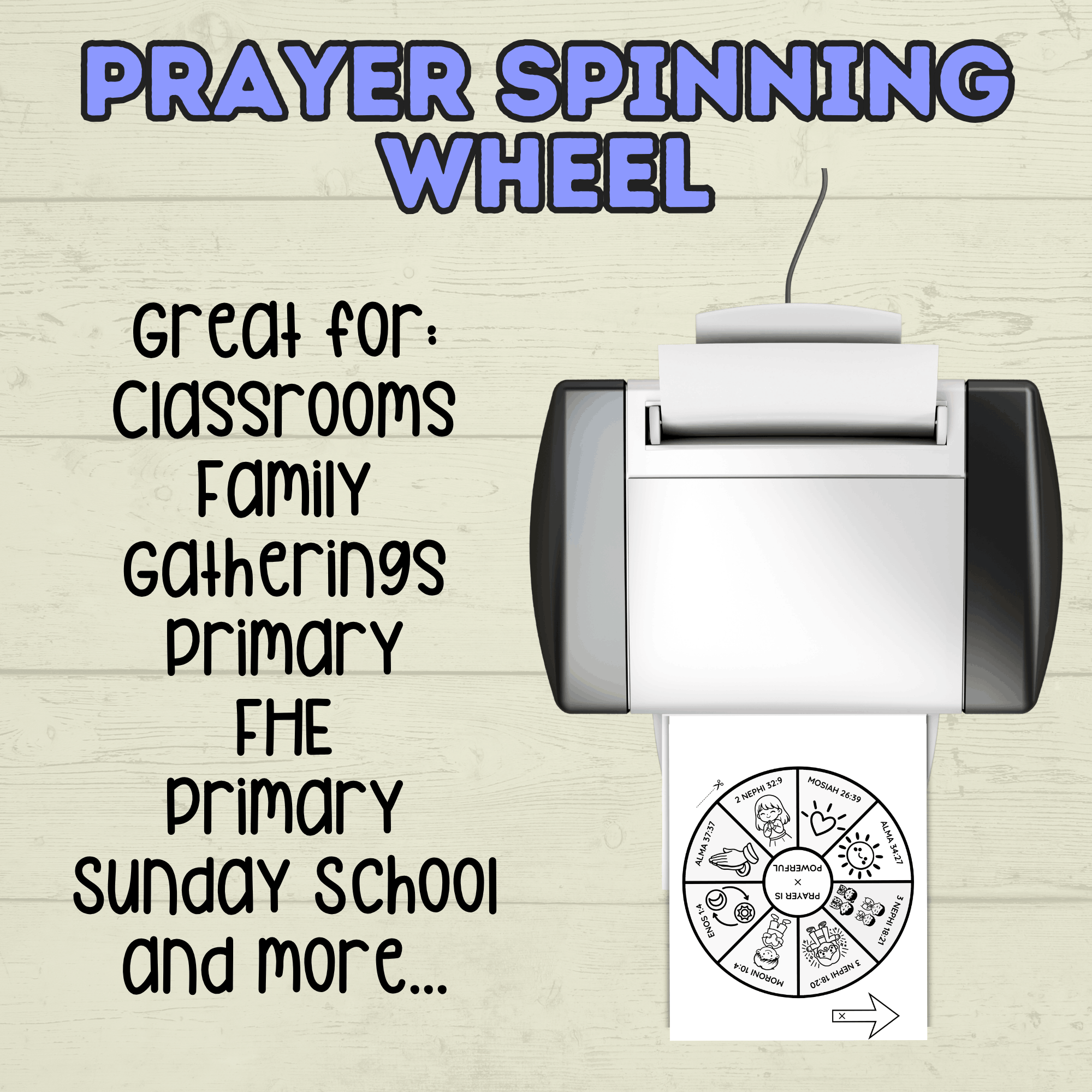 Book of Mormon Spinner Craft, BOM Craft, Sunday School Craft, Prayer Craft