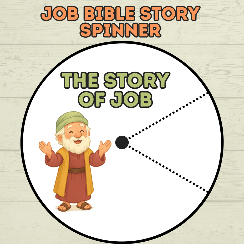 Job Bible Story Spinner Craft, Bible Craft, Sunday School Craft, Job Lesson, VBS, Homeschool, Christian Activity, Old Testament Craft