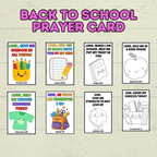Back to School Prayer Cards, Scripture Verse Cards, Christian cards, Kids Prayer Card, First Day of School, Lunchbox Cards, Mini Prayer Card