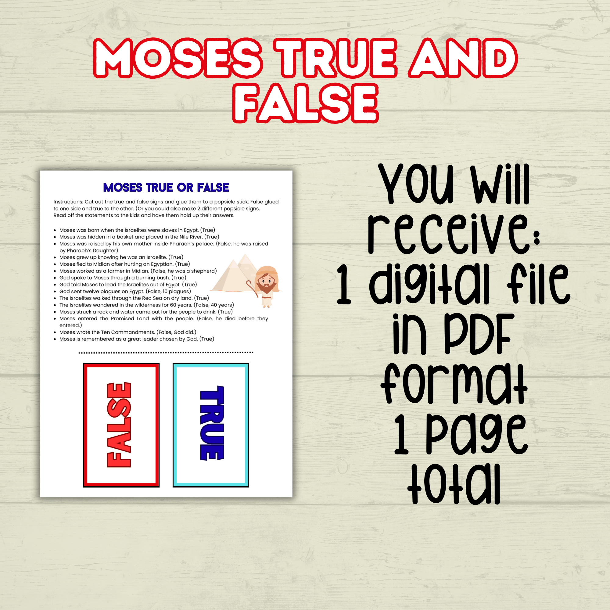 Moses Coloring Pages, Moses Activity Pack, Sunday School Activity, Bible Lesson, Old Testament, Genesis, Christian Craft, Moses and Exodus