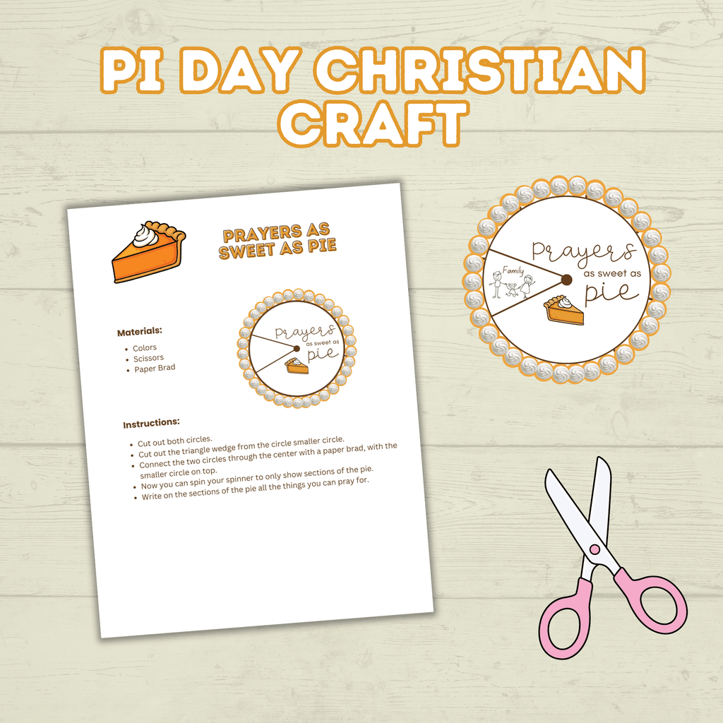 Pie Day Craft, Christian Craft, Bible Study, Sunday School Craft, Christ Craft, Pie Craft, Pie Day Activity, Children's Ministry, Spinner