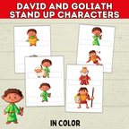 King David and Goliath Biblical Characters Stand Up Bible Story, VBS, Kids