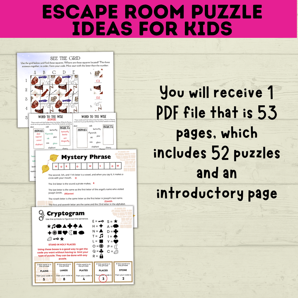 Escape Room Puzzles | Escape Room Ideas | Escape Room Games | Games for Kids | Party Games | Puzzles for Kids | Printable Escape Room