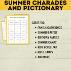 Summer Pictionary for Kids and Family | Summer Charades | Summer Activities | Party Activities | Party Games | Kids Games | Summer Games