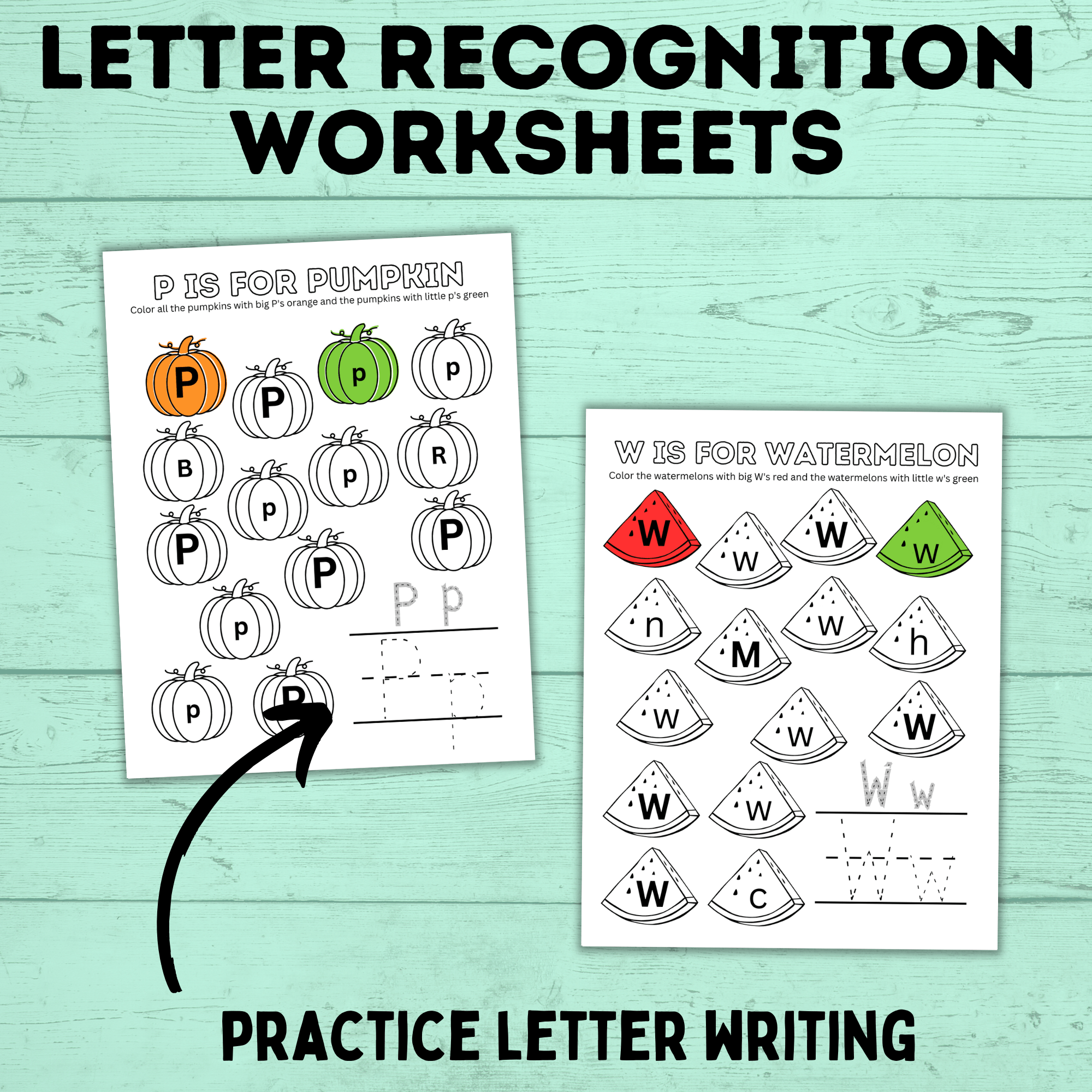 Letter Recognition Worksheets for Preschoolers and Toddlers | Toddler Worksheets | Preschool Worksheets | ABC activities | PDF download