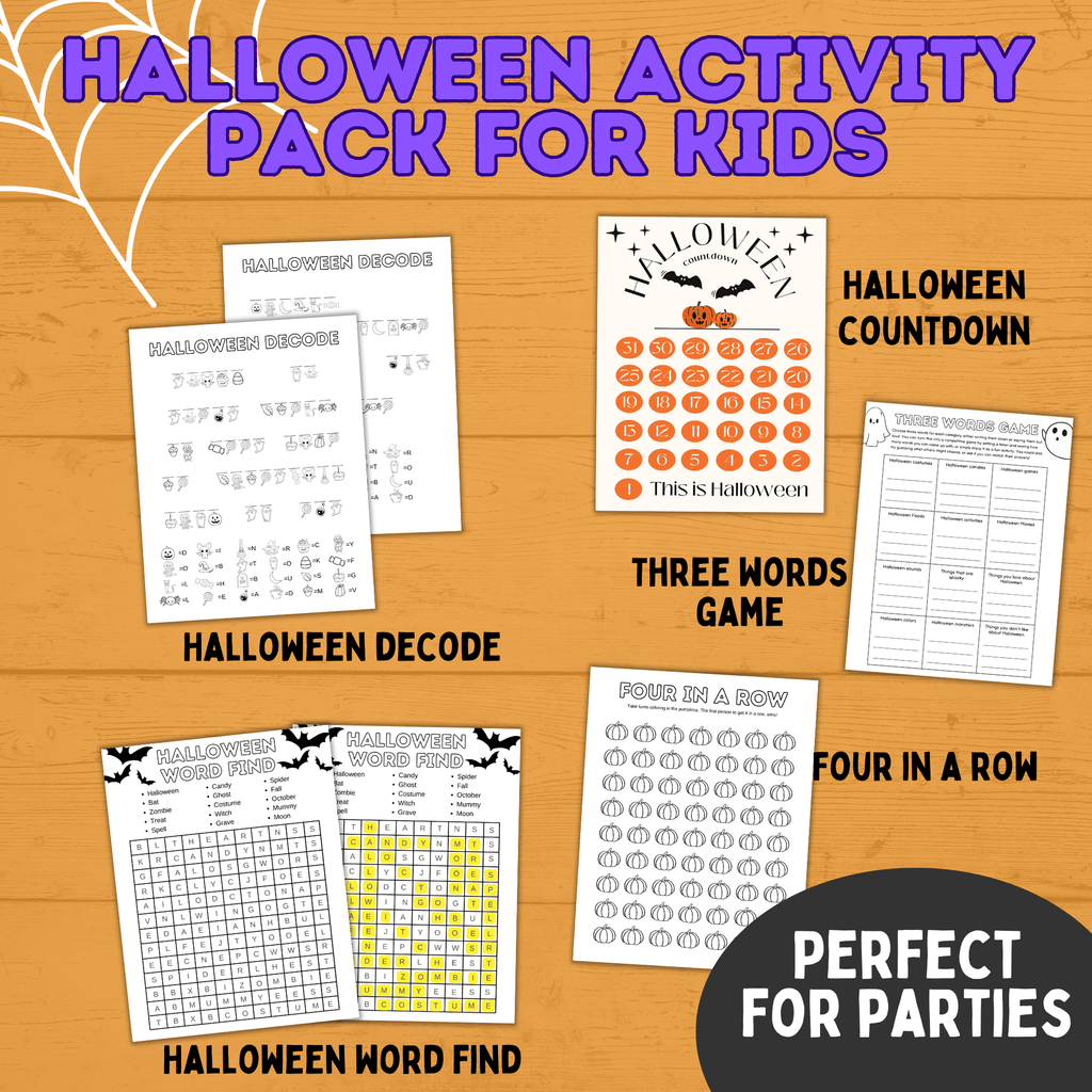 Halloween Activity Pack for Kids | Halloween Games | Halloween Activities | Kids Games | Party Games | Halloween Party | Printable Pack