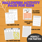 Halloween Activity Pack for Kids | Halloween Games | Halloween Activities | Kids Games | Party Games | Halloween Party | Printable Pack