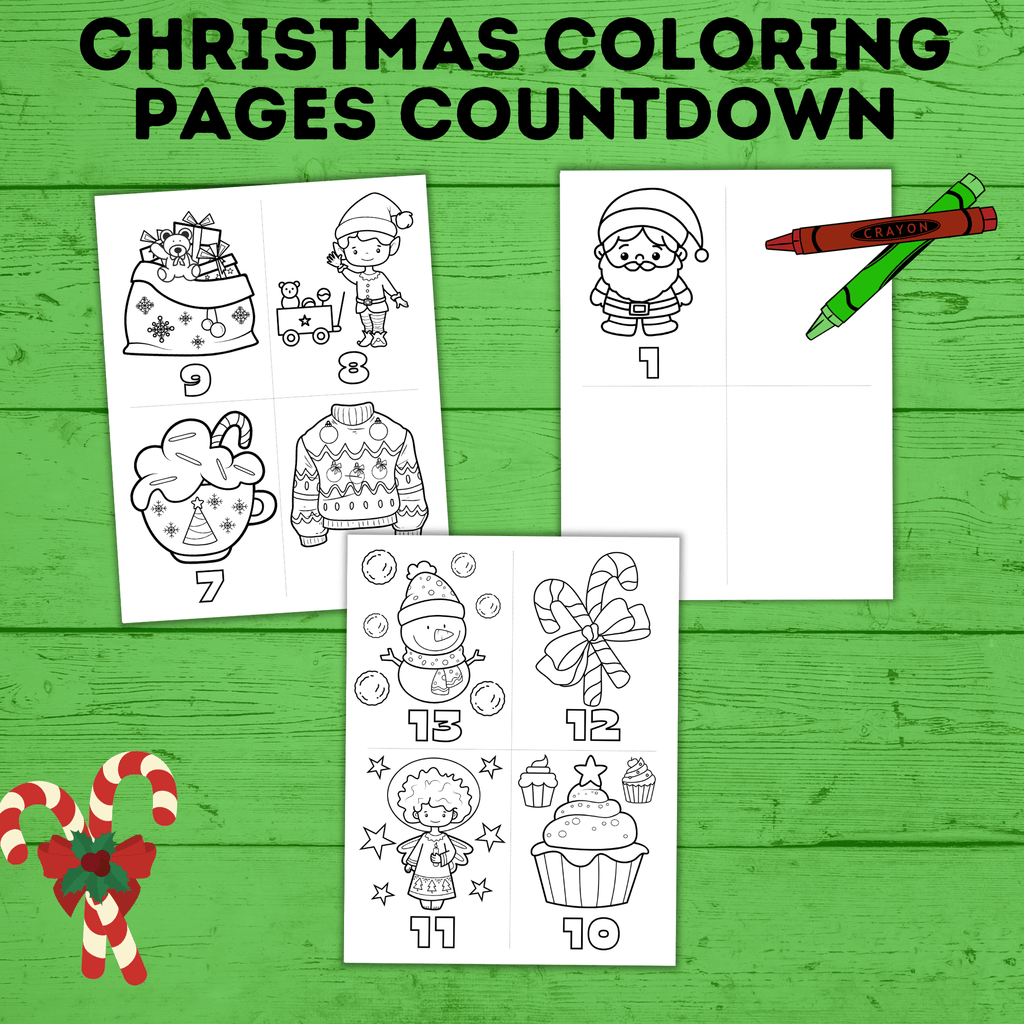 Christmas Countdown Coloring Pages for Kids | Kids Coloring Pages | Christmas Coloring Pages | Christmas Activities | Christmas Crafts