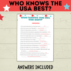 USA Trivia | 4th of July Game | Who Knows the USA Best? | USA Game | Kids Game | Party Game | History Game | 4th of July Trivia | History