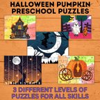 Pumpkin Halloween Puzzles for Preschoolers | Preschool Puzzles | Preschool Activities | Toddler Puzzles | Toddler Printable | Digital Puzzle