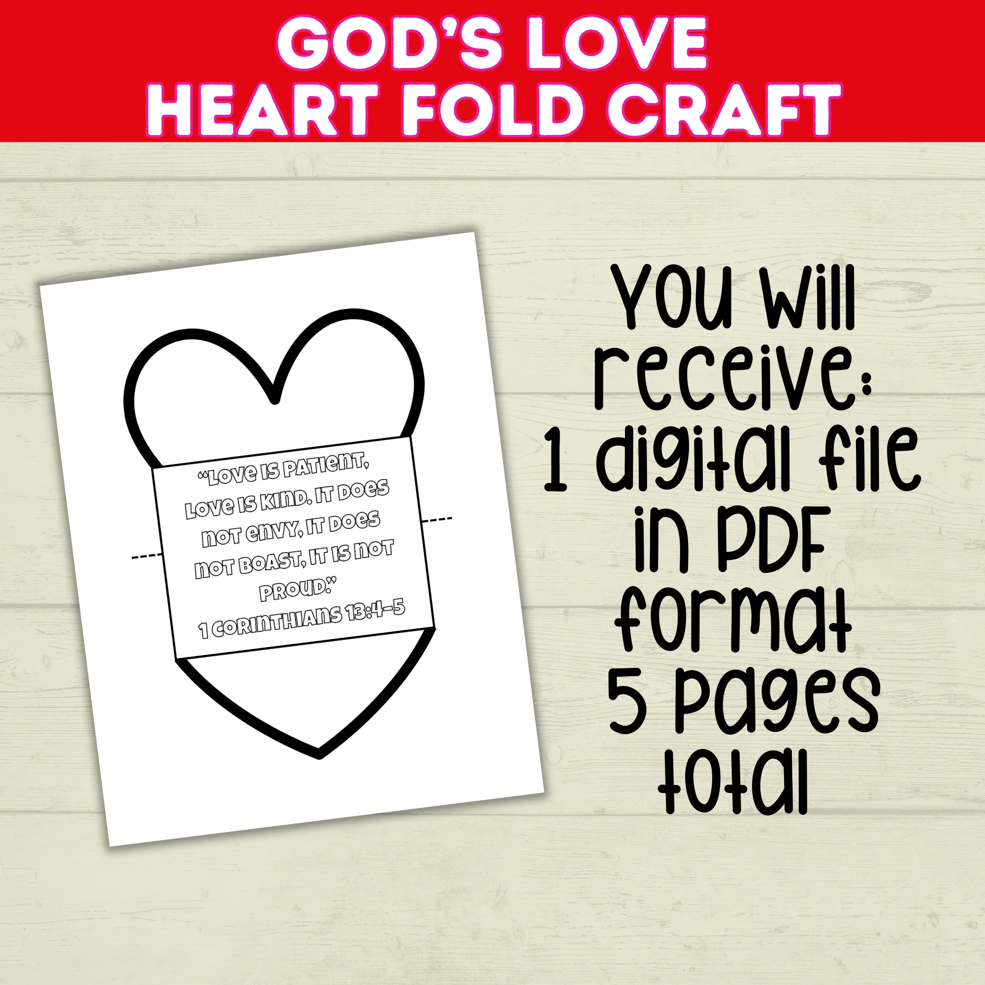 Sunday School Heart Craft for Kids, Christian Bible Verse Printable, Jesus Loves Me