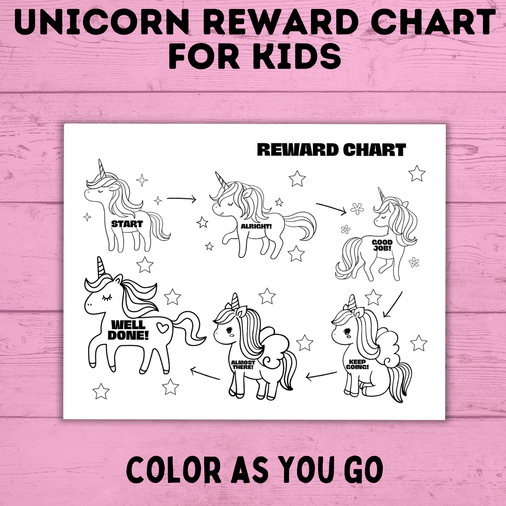 Unicorn Reward Chart for Kids | Sticker Chart for Kids | Toddler Chore Chart