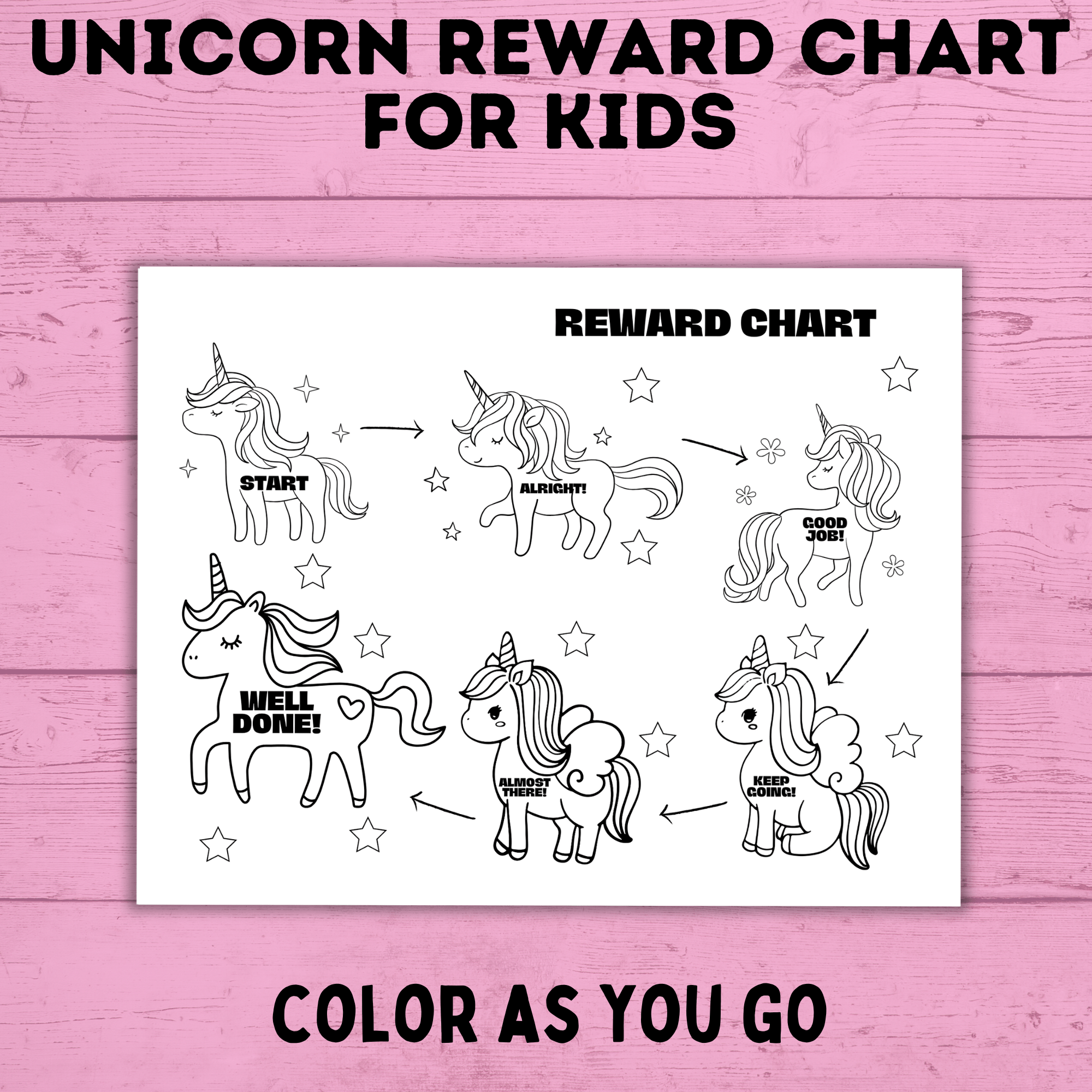 Unicorn Reward Chart for Kids | Sticker Chart for Kids | Toddler Chore Chart