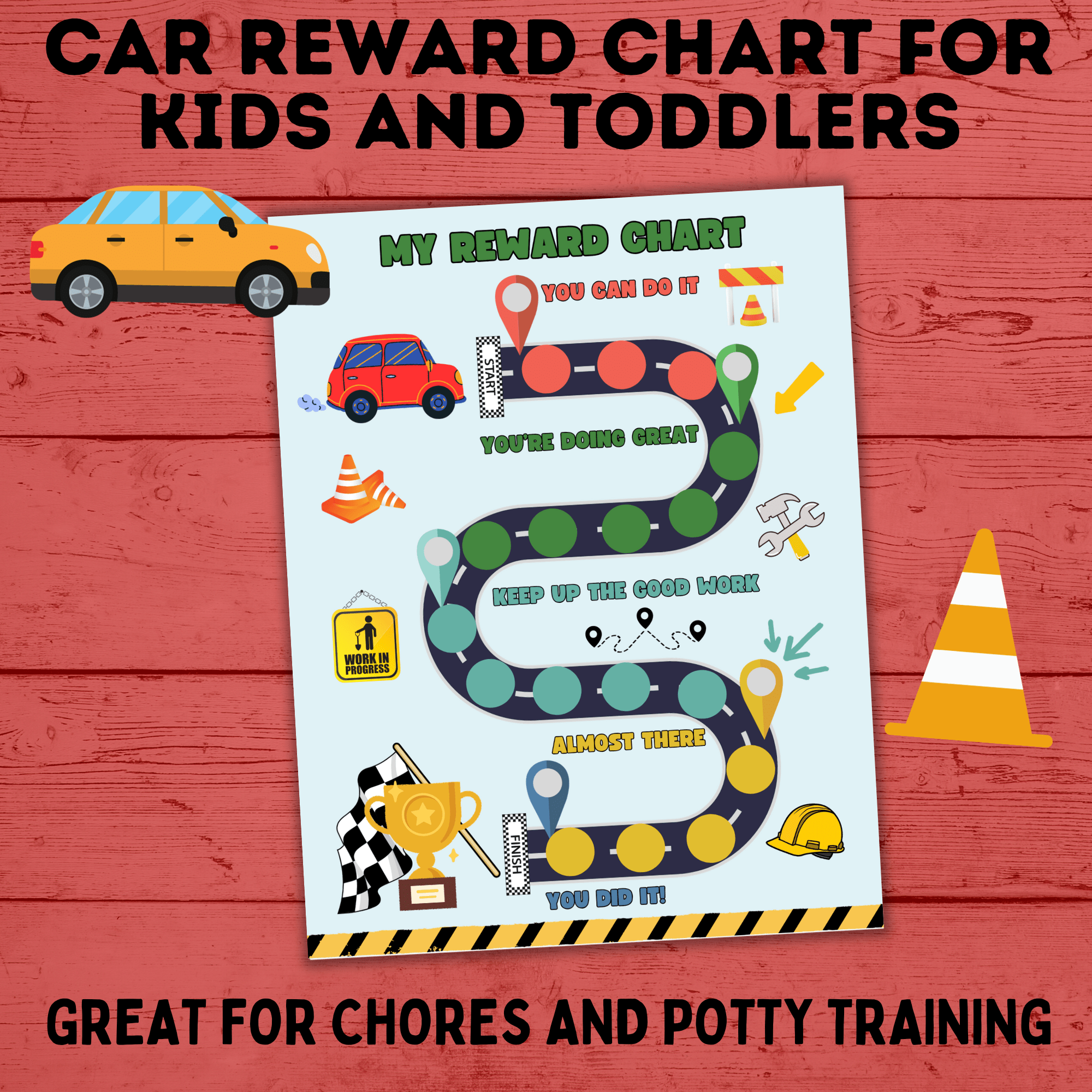 Car Reward Chart for Kids and Toddlers | Reward Chart | Chore Chart for Kids | Printable reward chart | Kids Printable | Kid's Chart