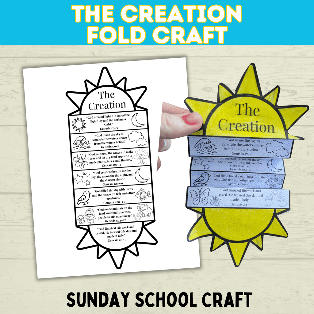 7 Days of Creation Bible Story Sunday School Craft for Kids, Old Testament