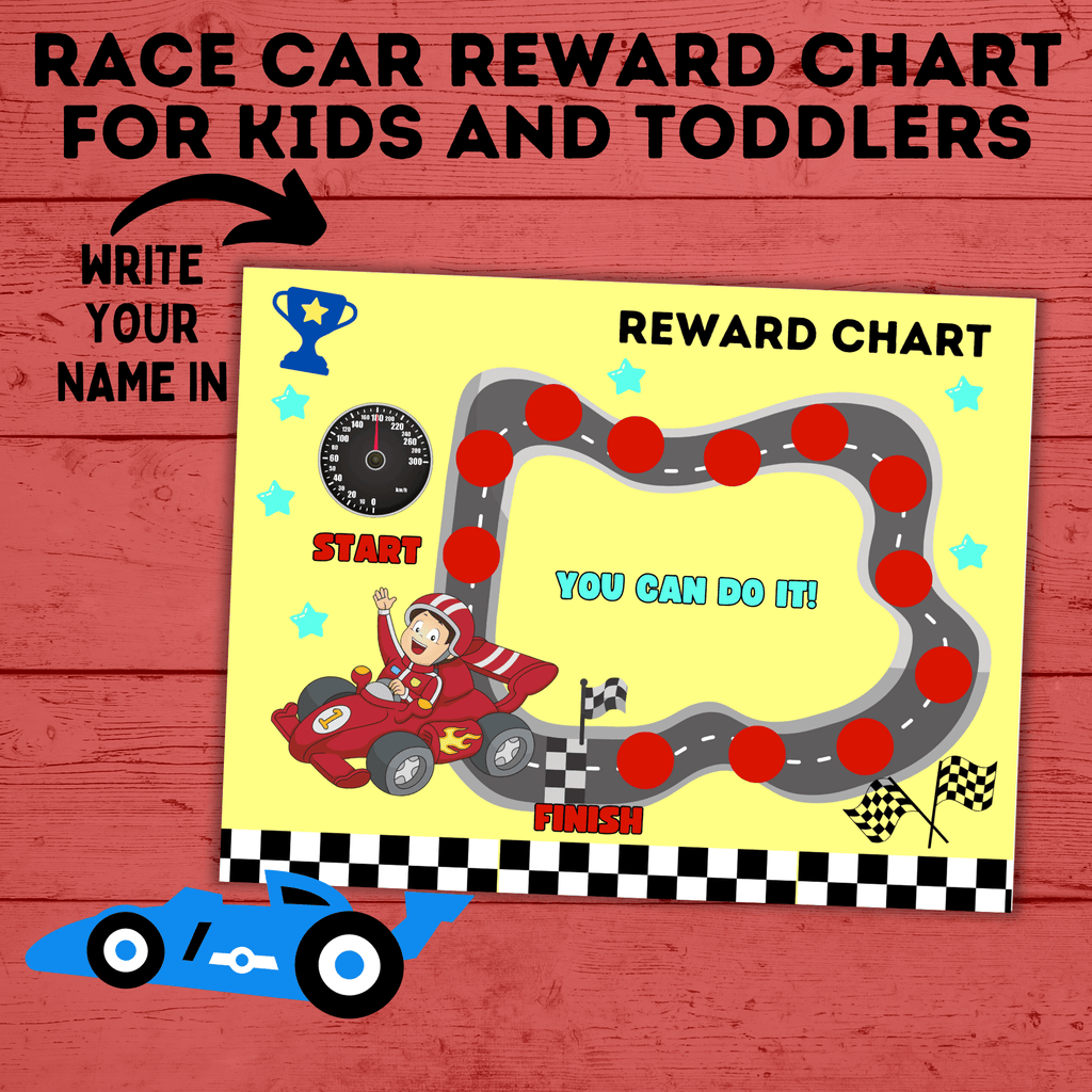 Race car reward chart for kids and toddlers | Chore Chart for kids | Printable race car reward chart | Instant download | Cars reward chart