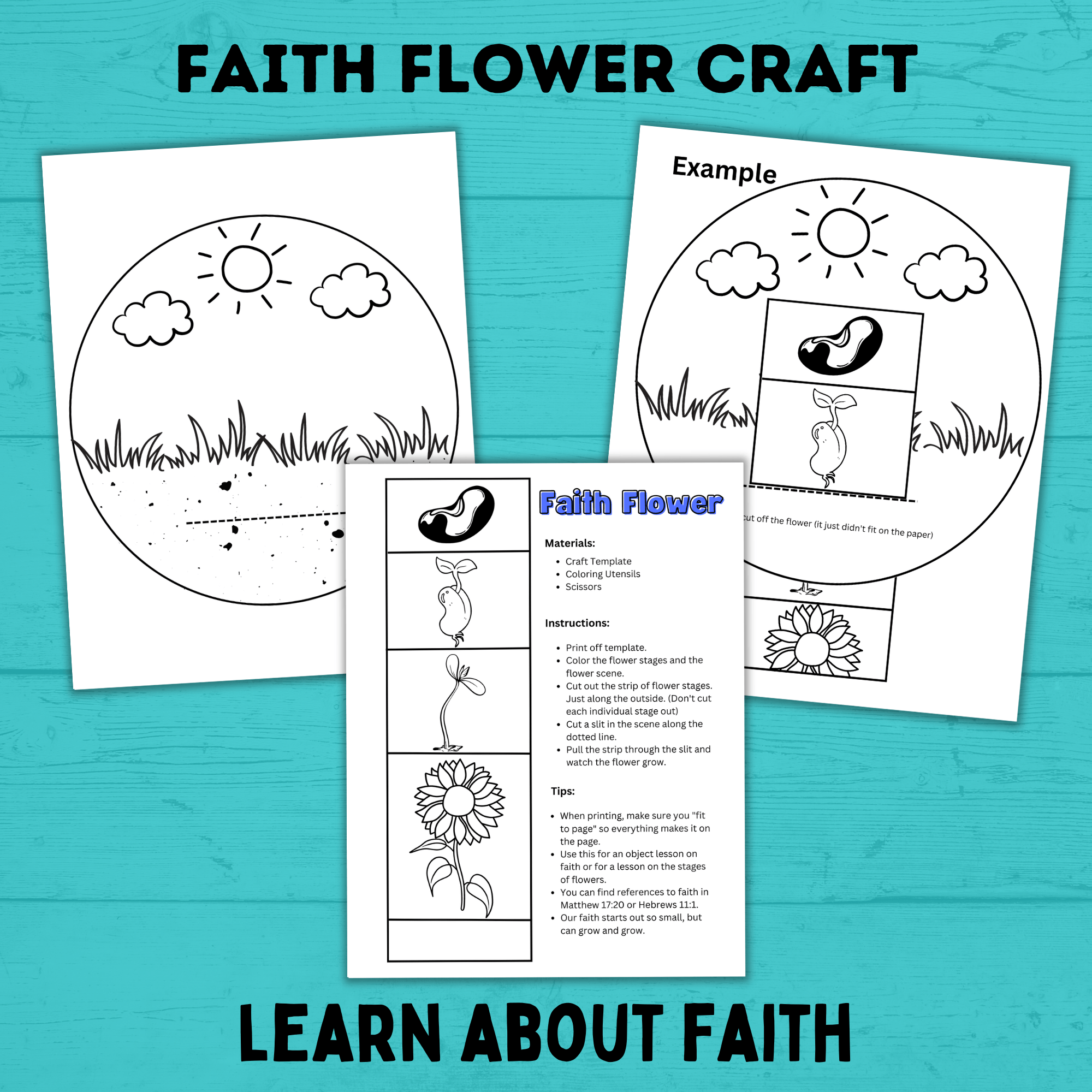 Sunday School Activities | Sunday School Crafts Bundle | Sunday School Lesson | Sunday School Printable | Bible Activities for Kids | VBS |