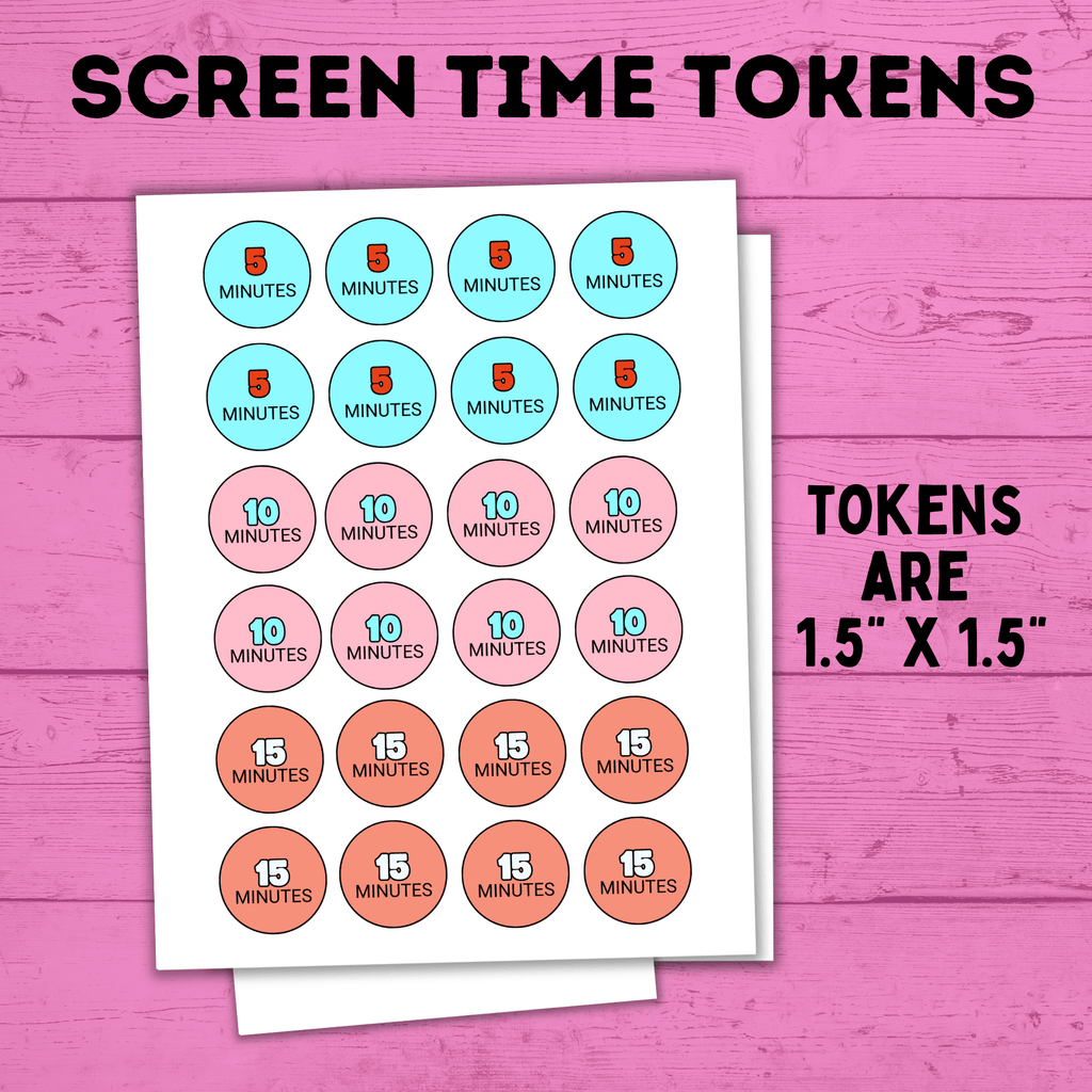 Screen Time Rewards | Screen Time Tokens | Screen Time Bucks | Screen Time Chart | Reward Tokens | Reward Coins | Screen Time Coins |