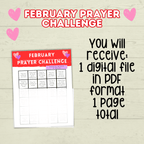 February Prayer Challenge, Prayer Prompts, Kids Prayer Challenge Valentine's Day