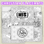 Christian Coloring Pages, Christian Placemats, Kids Placemats, Kids Coloring Pages, Sunday School Activity, Religious Placemats, Jesus
