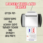 Moses True and False, Moses Trivia, Moses Activity, Sunday School Activity, Bible Lesson, Old Testament, Genesis, Exodus, Christian Activity