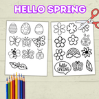 Hello Spring Wreath, Cut and Paste Craft, Paper Craft for Kids, Classroom Craft