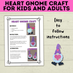 Gnome Craft for Kids | Adult Crafts | Valentine's Day Craft | Kids Crafts | Heart Template | Toddler Craft | Gnome template | Valentine's