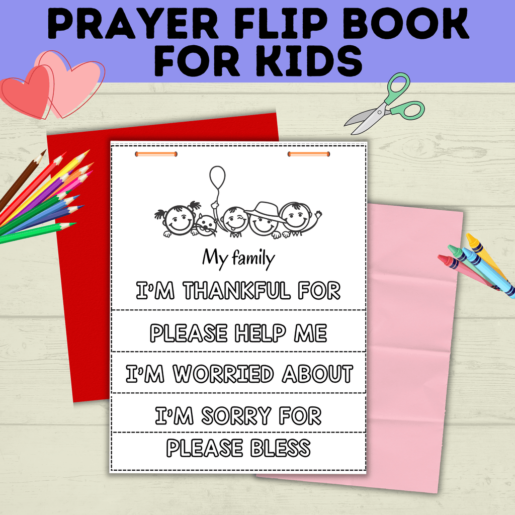 Prayer Flip Book | Prayer Craft | Prayer Activity | Prayer Printables for kids | Church Craft | Sunday School Craft | Prayer lesson