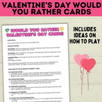 Would you rather for kids | Kids games | Valentine's day Games | Party Games | Classroom Games | Kids Activities | Kids Cards | PDF