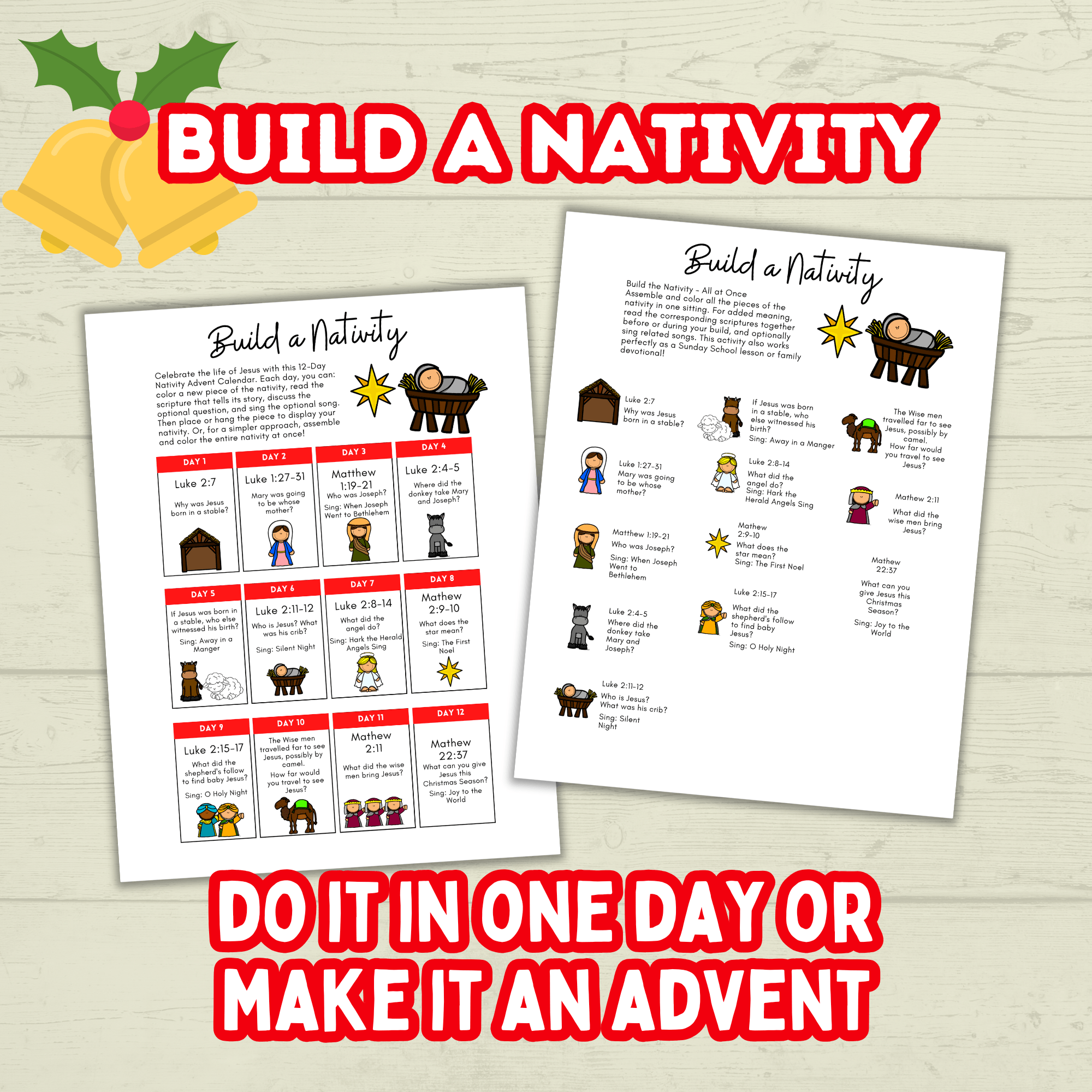 Build a Paper Christmas Nativity Scene Activity Printable for Kids
