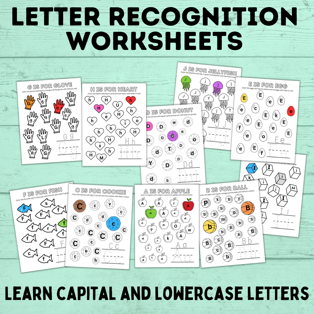 Letter Recognition Worksheets for Preschoolers and Toddlers | Toddler Worksheets | Preschool Worksheets | ABC activities | PDF download