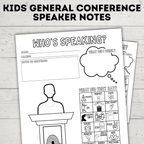 General Conference Speaker Notes for Kids | General Conference Activity Pages | Kids Activity Pages | PDF Download | Conference Printables