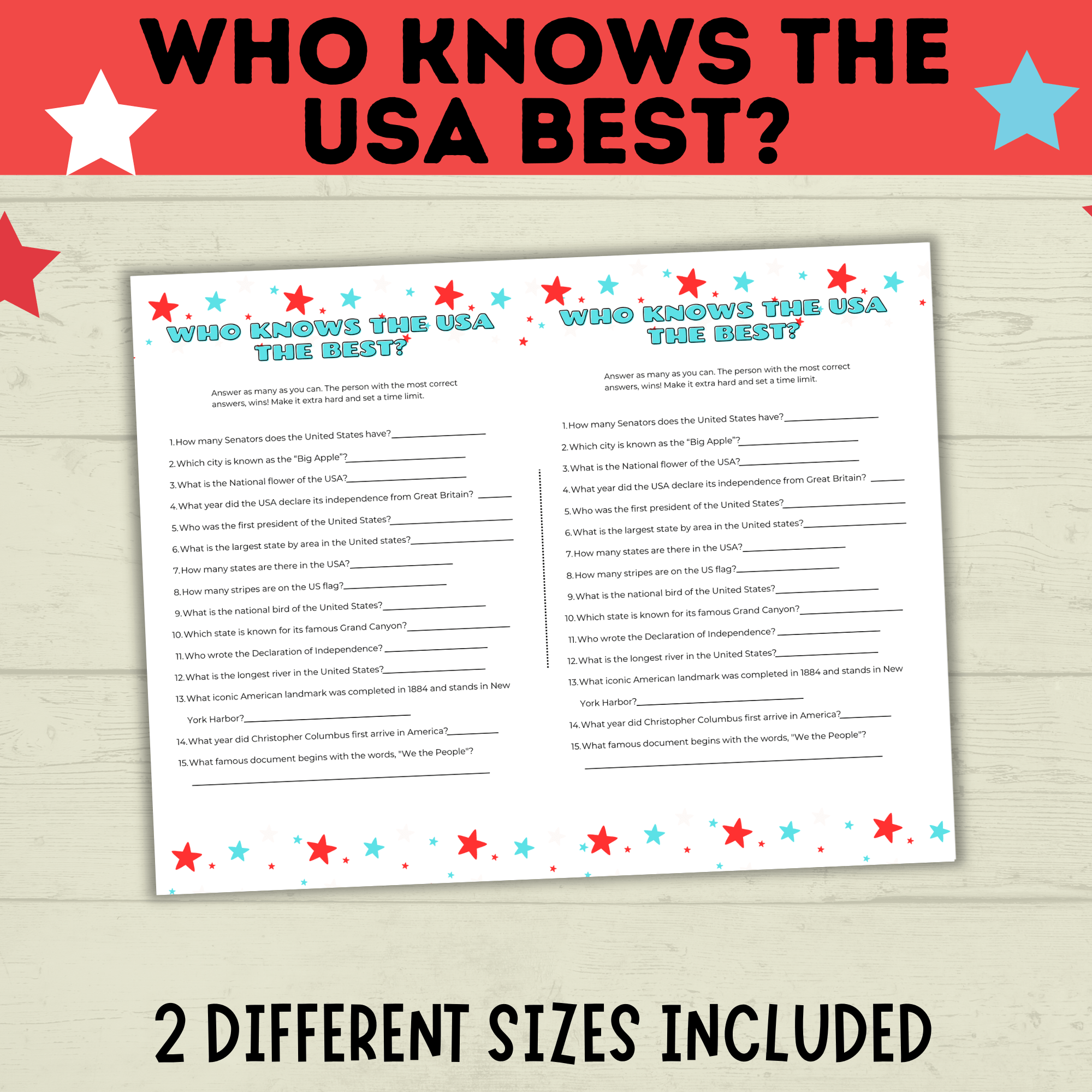 USA Trivia | 4th of July Game | Who Knows the USA Best? | USA Game | Kids Game | Party Game | History Game | 4th of July Trivia | History