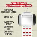 Christmas Classroom Printable Cards Game for Kids, Christmas Forbidden Words