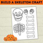Skeleton Craft | Build a Skeleton | Halloween Craft | Kids Craft Template | Classroom Craft | Party Craft | Halloween Printables for Kids